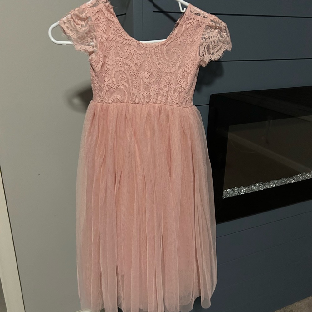 Elegant Pink Lace Dress